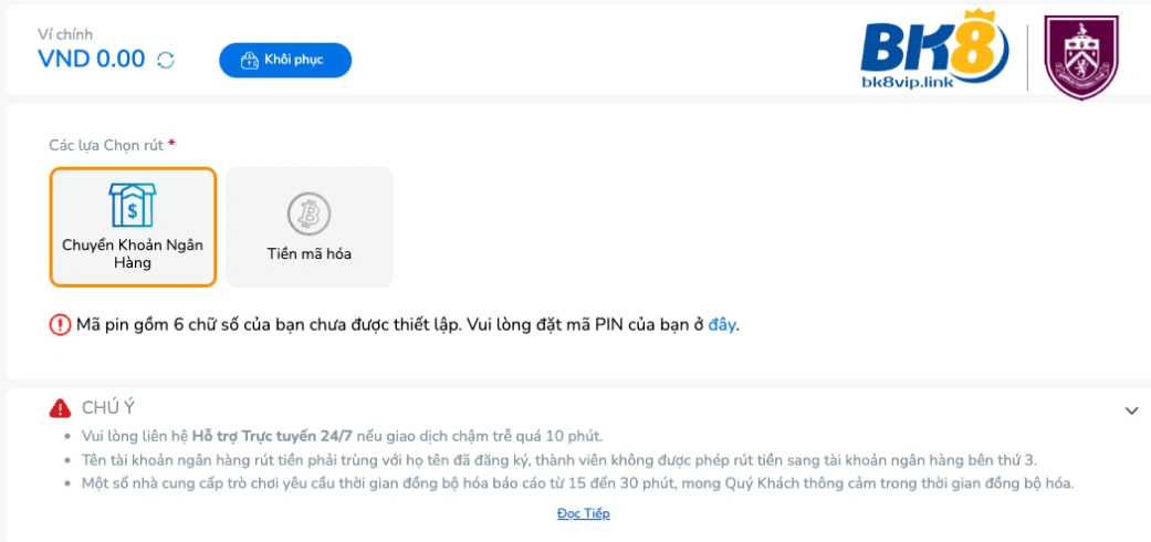 bk8ruttien BK8 Link Truy cập nhanh cá cược đỉnh cao Thời gian rút tiền tại BK8 là bao lâu